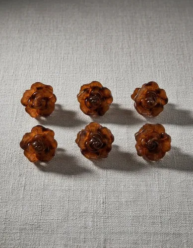 Broche Chico De Pelo X 6 Flor Rosa Carey