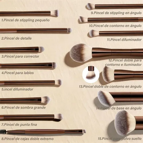 Brochas Para Maquillaje, 15 Set De Brochas Para Maquillaje