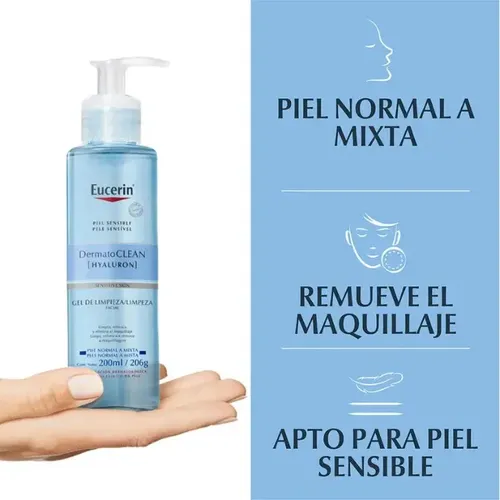 Gel De Limpieza Eucerin Facial Dermatoclean Hyaluron 200ml