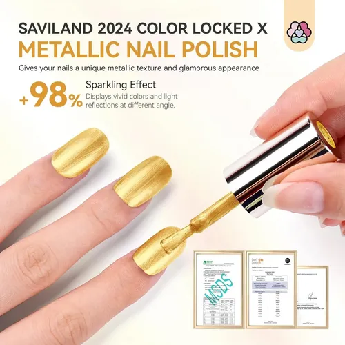 Esmalte Dorado Metálico Saviland 0.34 Oz