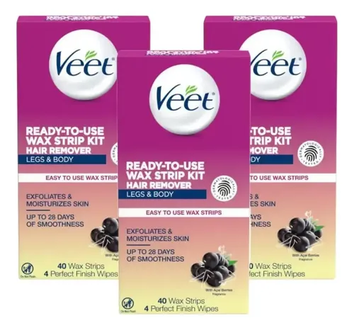Ceras Frías Veet Para Piernas Y Cuerpo 40 Unidades
