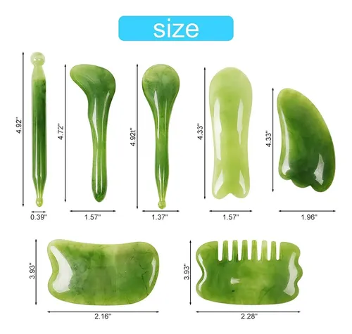 Set 7 Piezas Gua Sha Facial Masaje Antiedad Spa