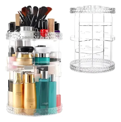 Organizador Acrílico Giratorio De 360 Grados Para Maquillaje