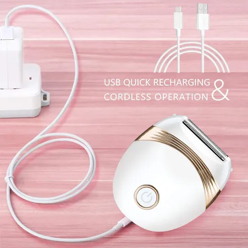 Depiladora Eléctrica Recargable Para Mujer Cuerpo Blanco