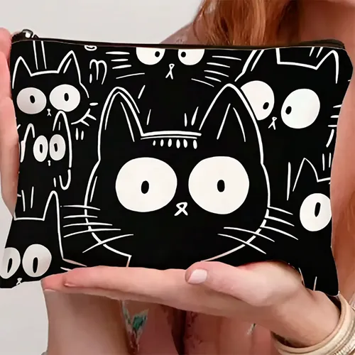 Jf// Cosmetiquera Lapicera Estuche Maquillaje Gatos 22×14
