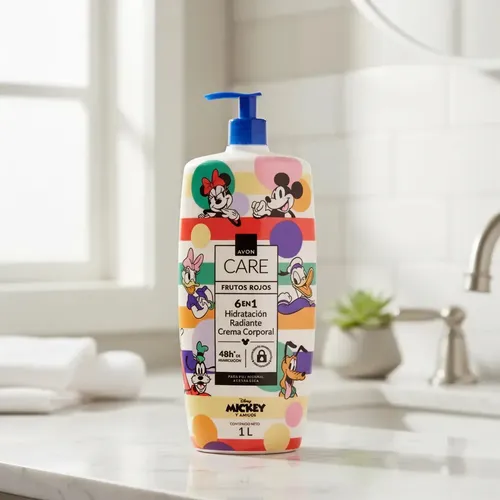 Crema Corporal Avon Care 1 Litro Frutos Rojos Mickey Disney Frutos Rojos