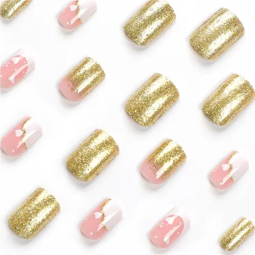 Uñas Postizas Desmontables En Colores Contrastantes