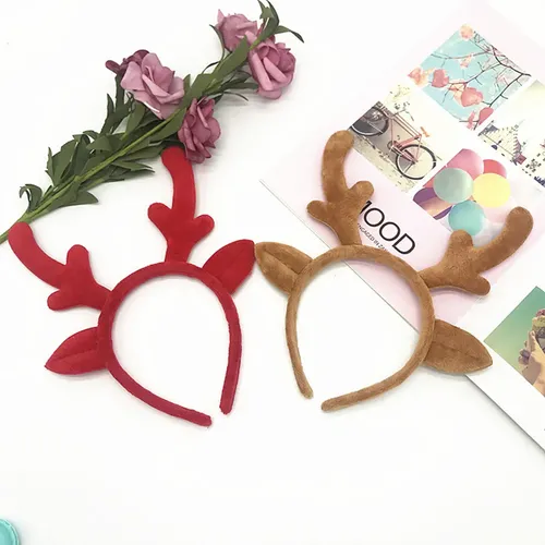 Diadema Decorativa Navideña De Felpa Para El Pelo Adorable,