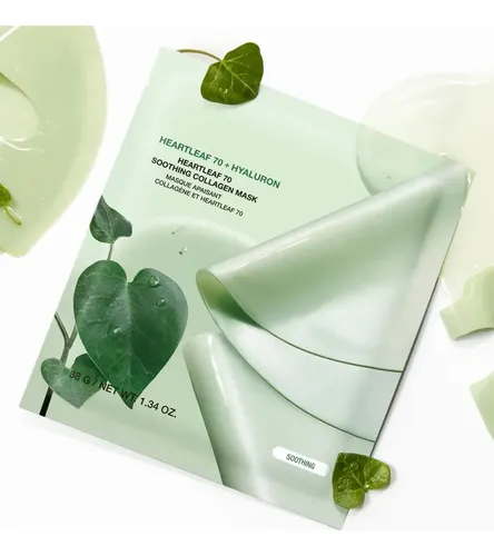 Mascarilla Facial Heartleaf 70% Con Ácido Hialurónico 38 Ml