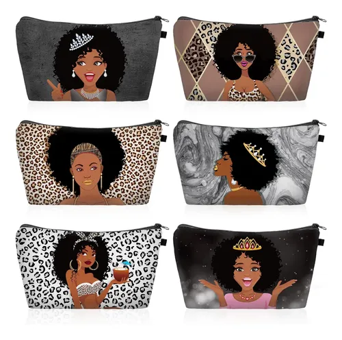 Bolsa De Maquillaje Chunful Reina Afroamericana Para Mujeres