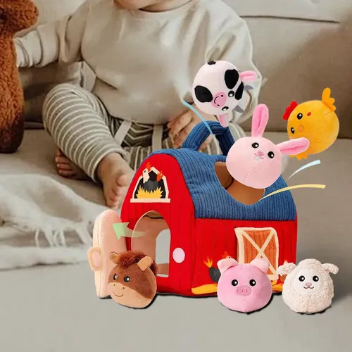 Mzconjunto De Peluches Animales De Granja Navidad Kjmm A