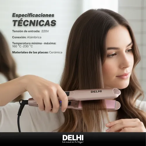 Plancha De Pelo 6 Niveles Cerámica Delhi 40w Cabello Seco