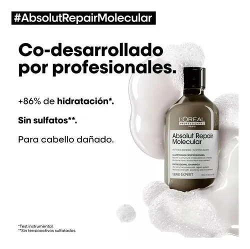 Kit Shampoo 300ml + Serum Loreal Absolut Repair Molecular