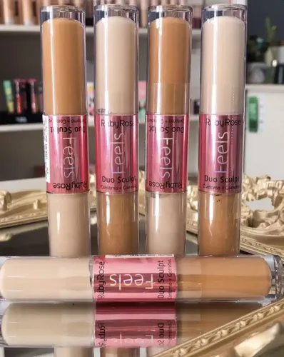 Corrector Y Contorno Duo Sculpt Feels Ruby Rose Tono Corrector Pudium 20 Contorno Capuccino 10
