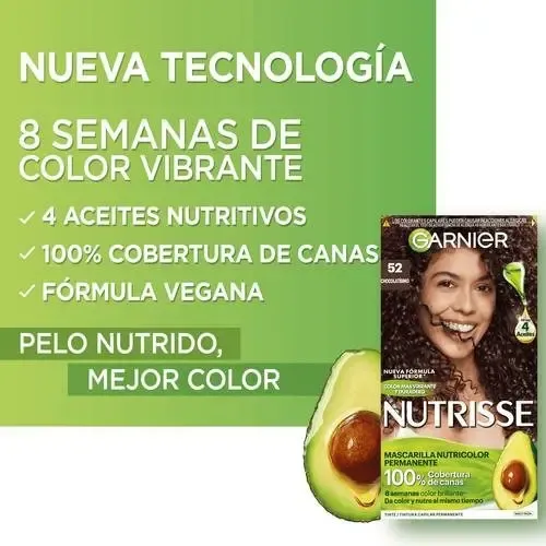 Coloración Kit Tintura Permanente Nutrisse Garnier 38 Tonos