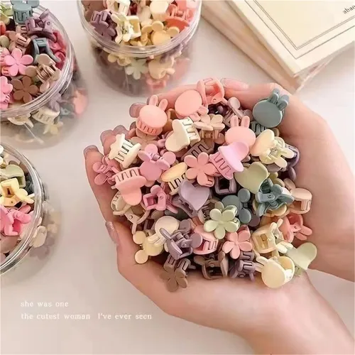 W A 100 Mini Pinzas Para El Cabello Para Niñas, Lindas ! Multi-colored