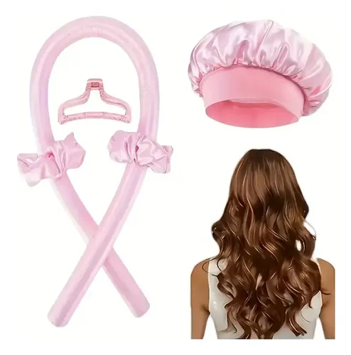 Curly Ondas En Cabello Rizos Sin Calor Tubo Con 2 Rosa