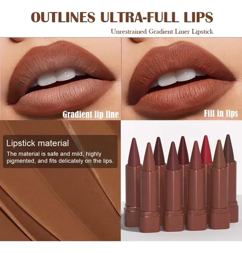 Lápiz Labial Delineador Mate Retráctil Juaazin A-05#