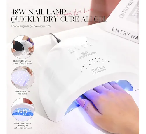Kit Polygel Uñas Completo Con Lámpara Uv 48w Profesional
