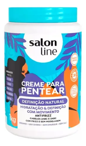 Salon Line Crema Para Peinar Anti Frizz Ondas Natural 1000gr
