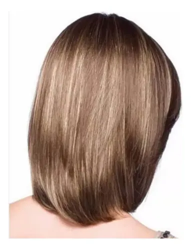 W Peluca De Pelo Bob Liso Natural, Estilo Corto A R