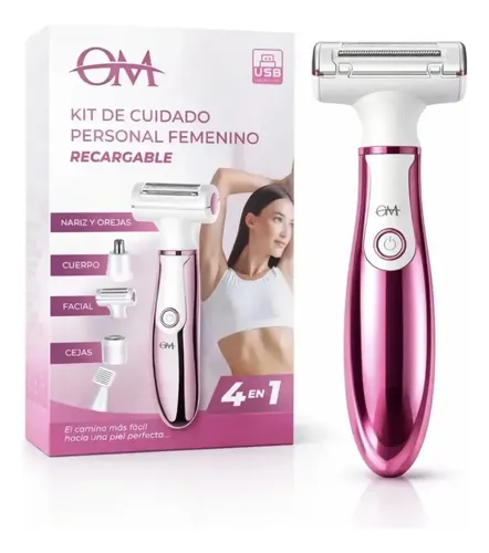 Depiladora Femenina 4 En 1 Recargable Con Accesorios Om