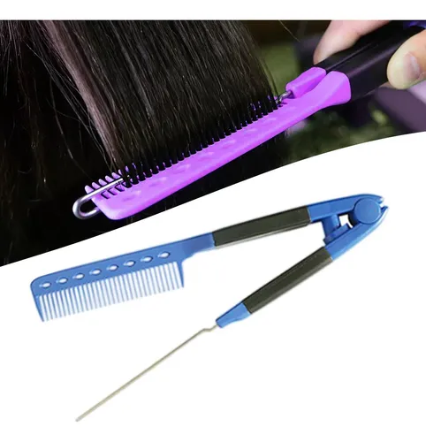 Peine Alisador De Cabello, Plegable, Liso, Para Color Azul O