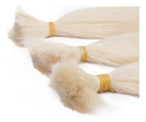 Peluca Voluminosa Brasileña De 50 G Y 50 Cm, Oro Blanco #60