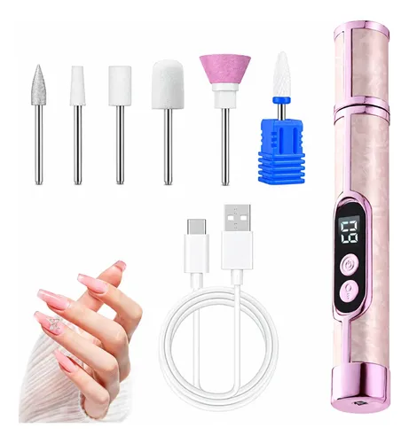 Lima Eléctrica Uñas Lámpara Uv Usb Recargable Pantalla Led