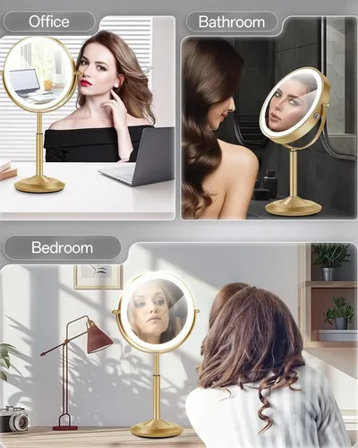 Espejo De Maquillaje Con Luces, Espejo De Aumento Iluminado