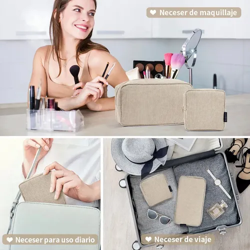 Magefy Bolsa De Maquillaje Pequeña De Pana Cosmetiquera For