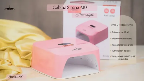 Cabina Sirena A10 Uv/led Paris Night 48w Manicura Uñas Rosa
