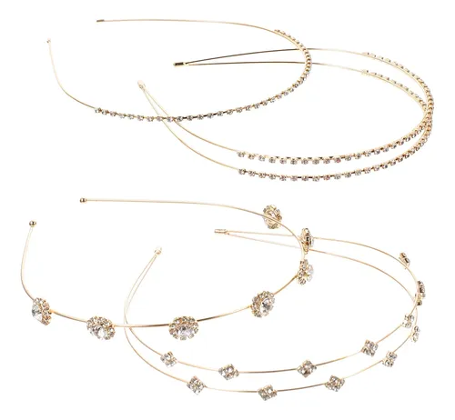 4 Uds Diadema Novia Boda Con Diamantes Mujer