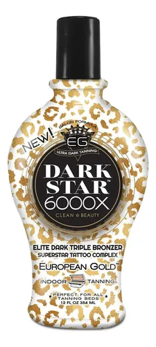 Loción Bronceadora European Gold Dark Star 6000x, 12 Onzas