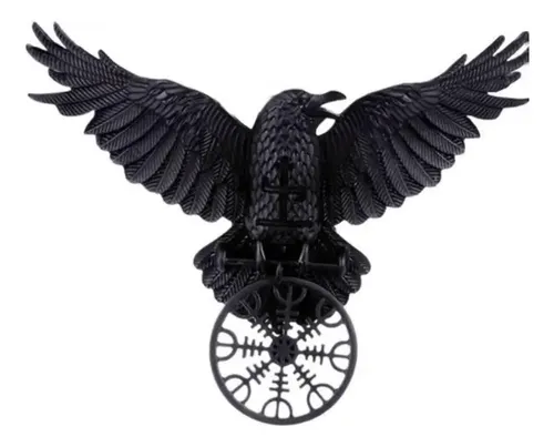 Broche De Cabello Viking Runa Gótica Cuervo Negro R