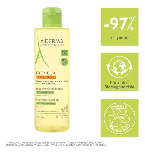 Aderma Exomega Control Aceite Limpiador Emoliente 500 Ml