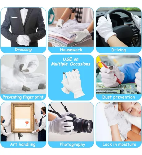 Guantes De Algodón Hidratantes Medianos Para Piel Sensible