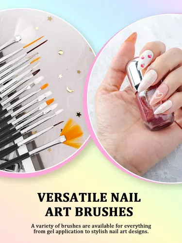 Set De Herramientas Para Uñas Negro Con Pinceles Y Soporte