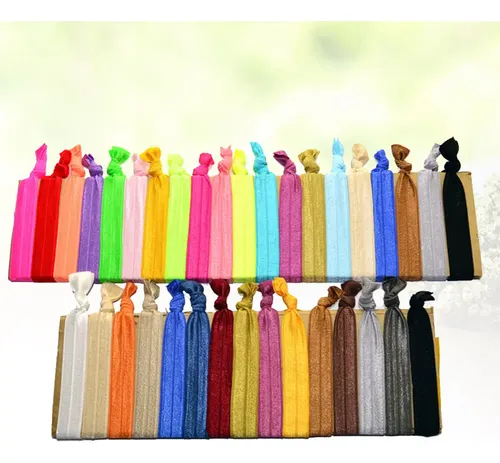 200 Cintas Elásticas Para Cabello En Colores Sólidos