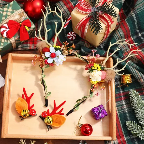 4 Juegos De Accesorios Navideños For El Cabello For Mujer: