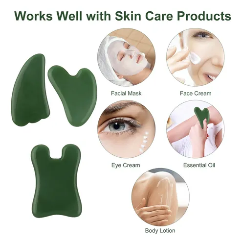 Juego De Herramientas De Masaje Jade Gua Sha, Kit De &uf