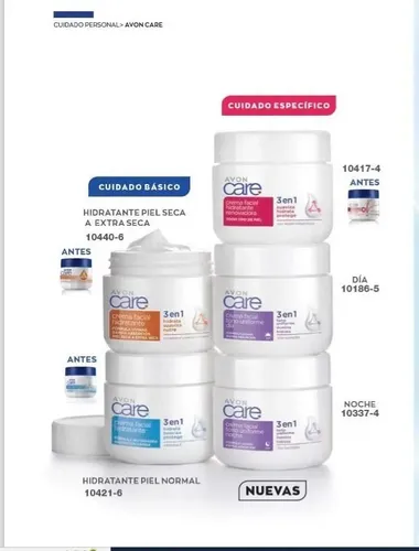 Crema Facial 3 en 1 Hidratante Renovadora Todo Tipo de Piel Avon Care