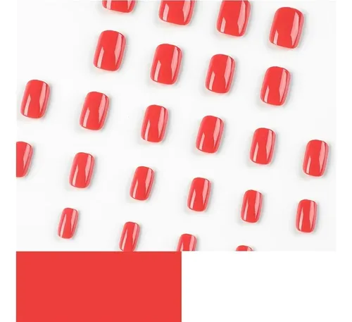 Uñas Artificiales Cortas De Color Liso