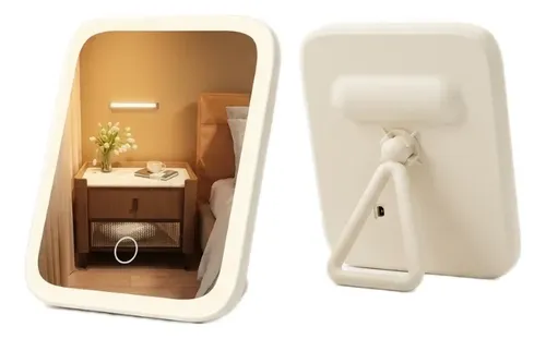 Espejo Led Maquillaje Tactil 3 Modos Recargable Usb Plegable