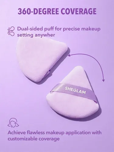 Sheglam Trio Borla Esponja Triangulo Para Polvo Maquillaje Color Púrpura