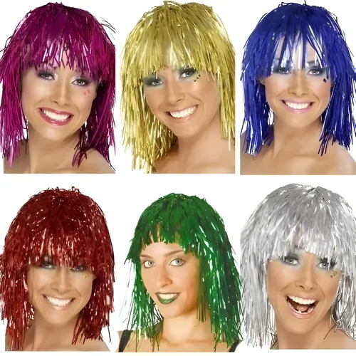 Combo Peluca Metalizada Multicolor X 5 Unidades