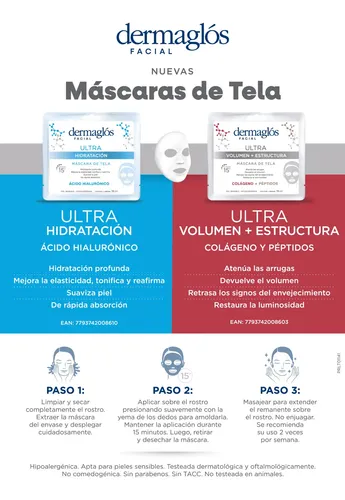 Dermaglos Mascarilla De Tela Volumen + Estructura Normal