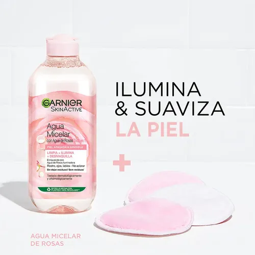 Agua Micelar Garnier Skinactive Rosas X 400 Ml
