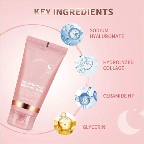 Máscara De Colágeno Para Envolver La Noche, Máscara Exfolian