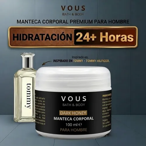 Manteca Corporal Perfumada Hombre Vous Vegana 100ml 5×4